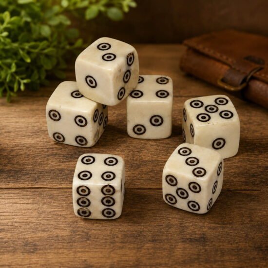 Ring & Dot Bone Dice