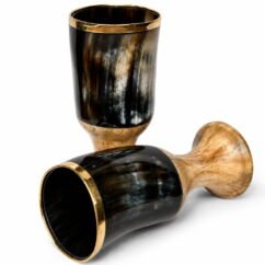 Horn Goblet with Brass Rim
