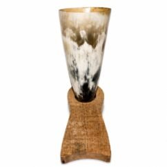 Drinking Horn & Wood Stand